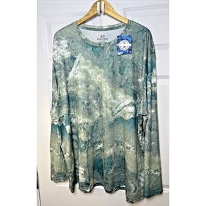 Realtree Fishing Extreme Long Sleeve Shirt 4XL Aqua Camo Moisture Wicking NWT